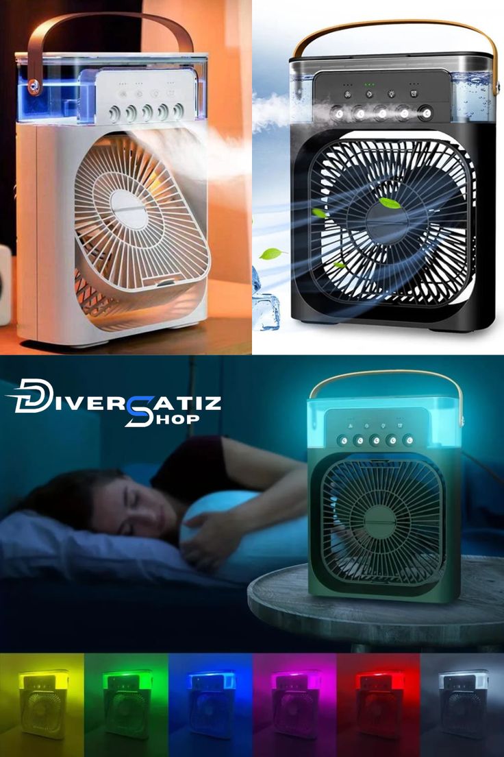 Portable Air Conditioners - Small AC Quiet Personal Air Cooler,USB Powered Mini Desktop Cooling Misting Fan, 1 | 2 | 3 Timer 3 Smart Speeds,360°Adjustment Office, Room,Carved Design