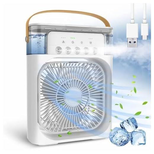 Portable Air Conditioners - Small AC Quiet Personal Air Cooler,USB Powered Mini Desktop Cooling Misting Fan, 1 | 2 | 3 Timer 3 Smart Speeds,360°Adjustment Office, Room,Carved Design