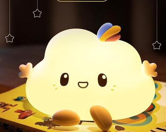 Night Lamp for Bedroom and Kids - Cute Silicone Cloud Light, Rechargeable LED, Multicolor - Birthday and Valentine Gift