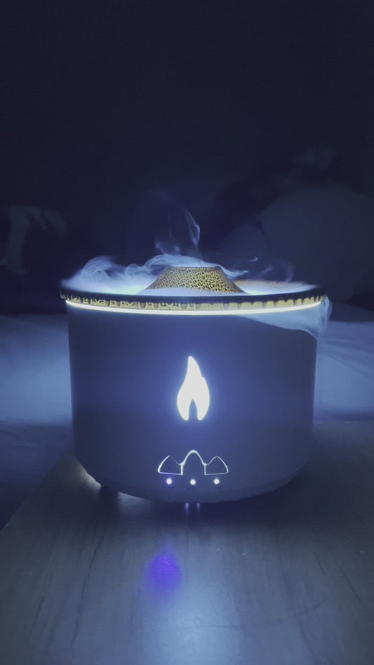 Volcano Humidifier for Home, Flame Diffuser Atmosphere Light, Noiseless Aroma Aromatherapy Machine, Auto Shut-Off, Essential Oil Diffuser for Large Room, Home, Office