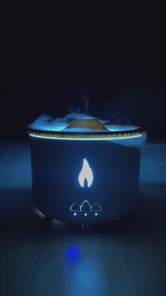 Volcano Humidifier for Home, Flame Diffuser Atmosphere Light, Noiseless Aroma Aromatherapy Machine, Auto Shut-Off, Essential Oil Diffuser for Large Room, Home, Office